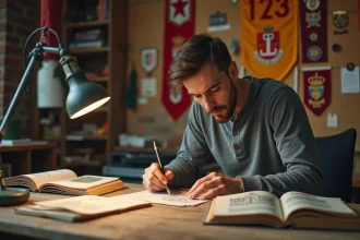 Designer étudiant d'anciens blasons de football vintage pour créer un nouveau logo de club inspiré de l'héraldique classique