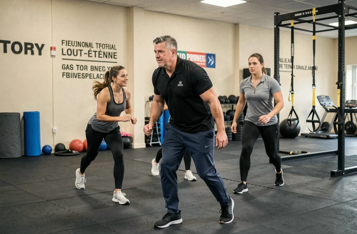 Coach de Globalform' animant une séance de coaching personnel en groupe à Saint-Étienne