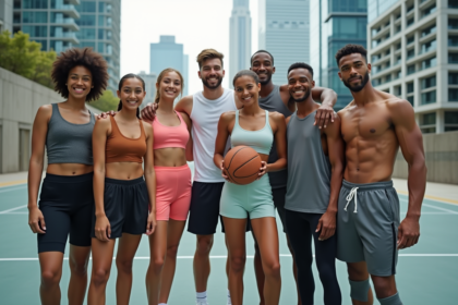 Groupe de jeunes sportifs en ville lors d'une activité extérieure