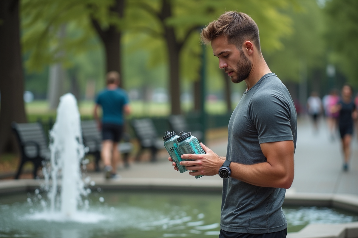Homme courant près d