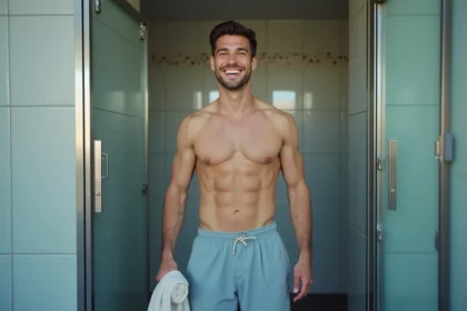 Jeune homme détendu dans une salle de sport moderne