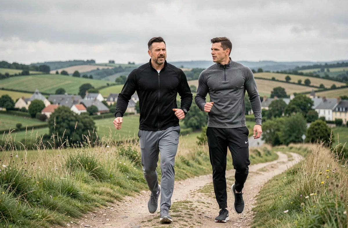 Mickael Tarricone, coach sportif, lors d'une séance en plein air dans le département de la Loire