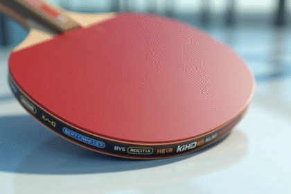 Raquette de tennis de table neuve avec surface colorée